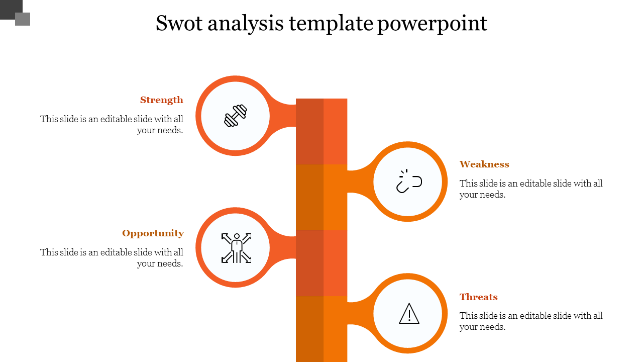 swot analysis template powerpoint-Orange